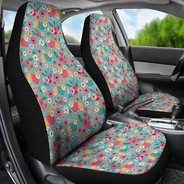 Corgi Flower Car Seat Cover - Groove Bags