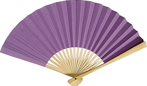 purple hand fan
