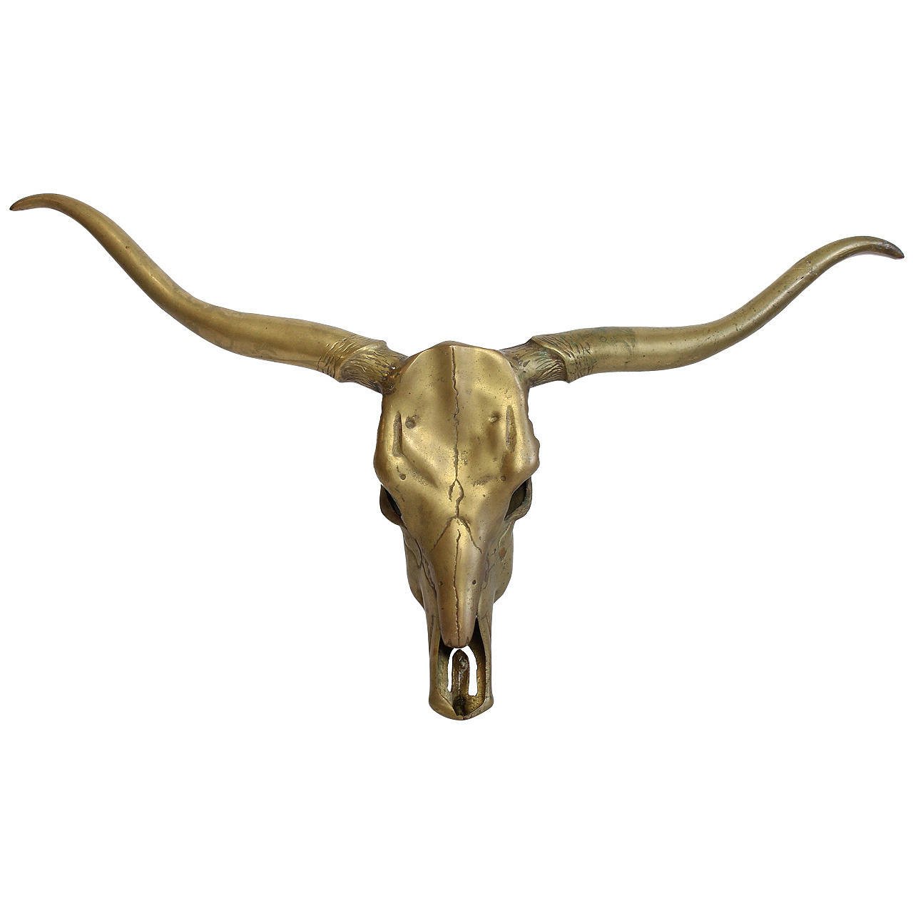 Vintage Brass Longhorn Sculpture