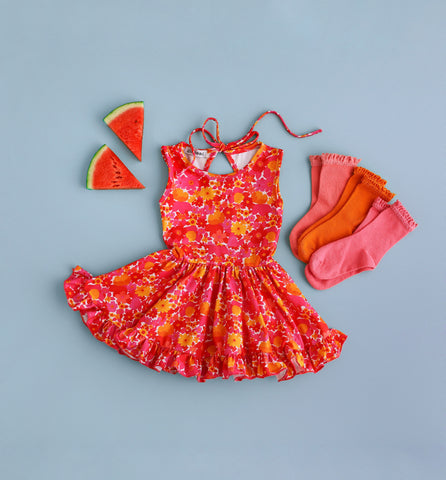 tropical summer party dress for toddlers and girls