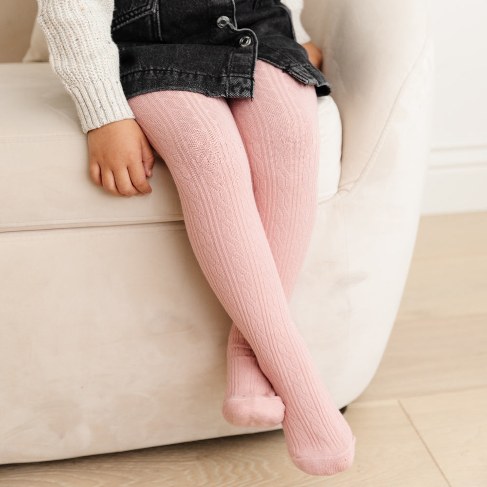 Blush Pink Footless Tights for babies, toddlers & kids. – Little