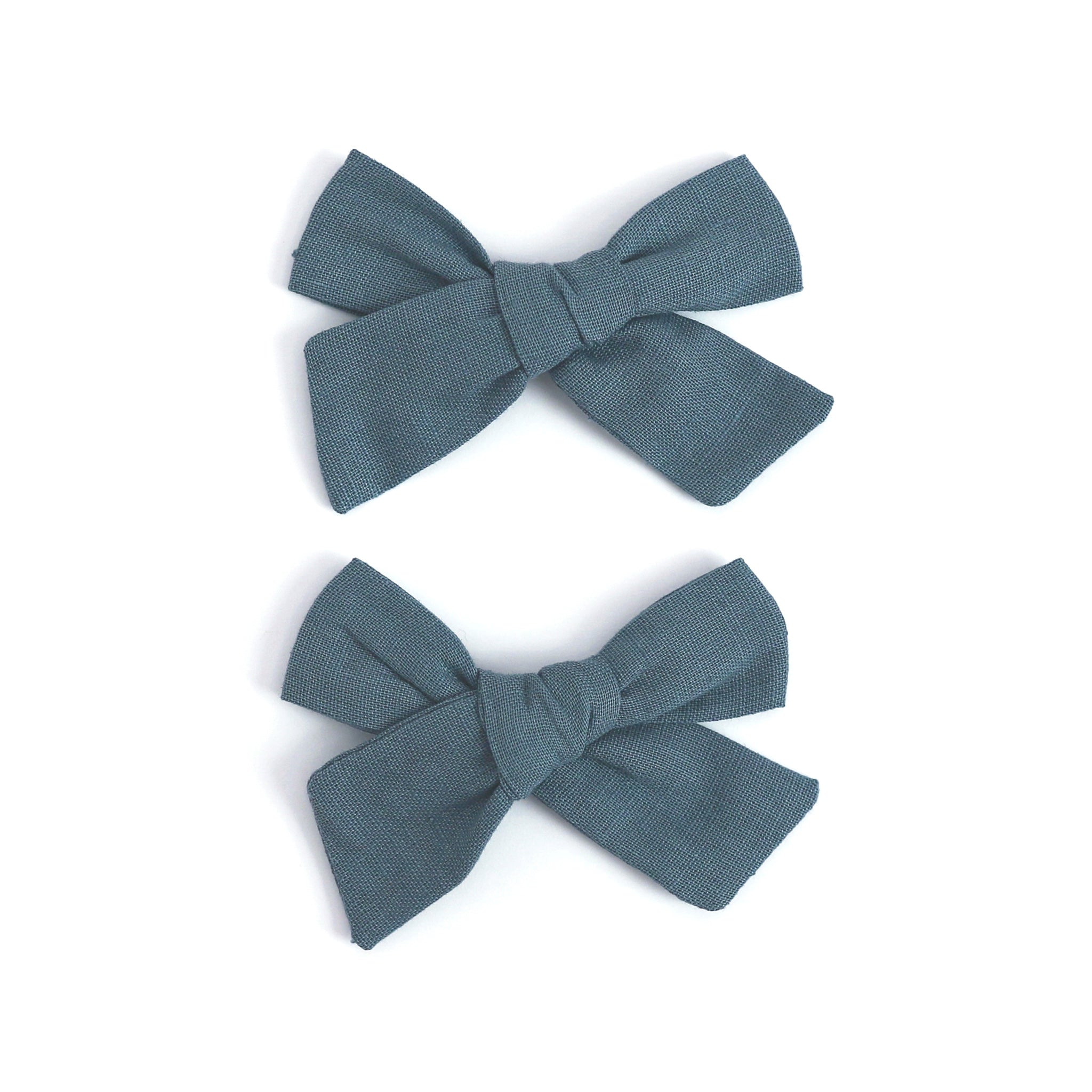 Pigtail Bows - Denim