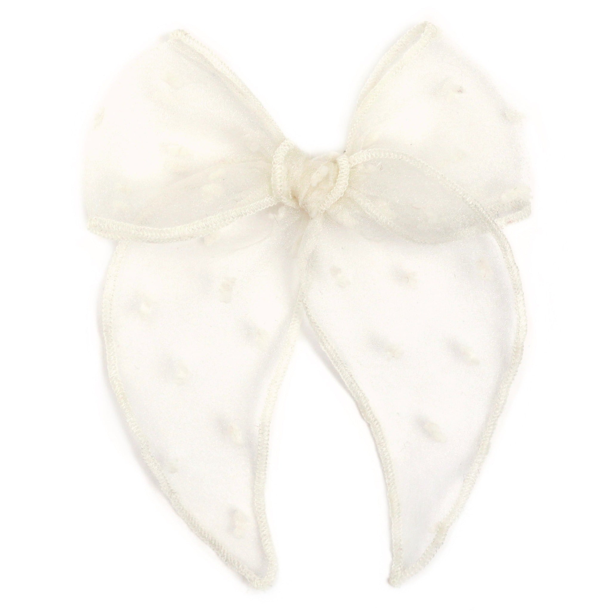 Party Girl Bow - Ivory Sheer Dot