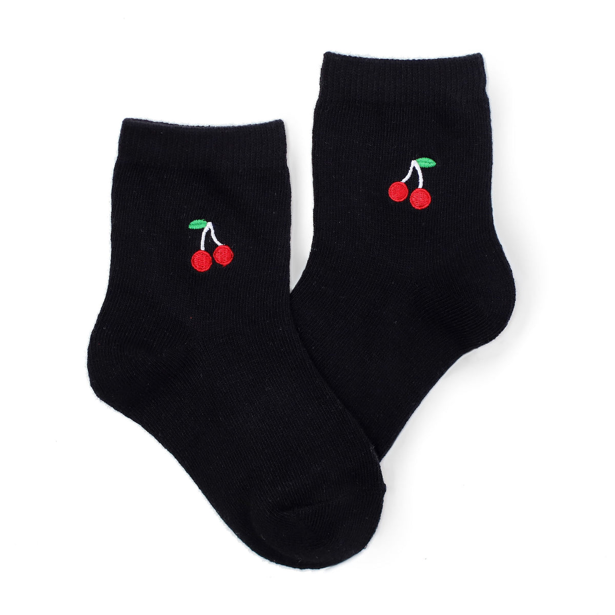 Cherry Embroidered Midi Sock | Little Stocking Company