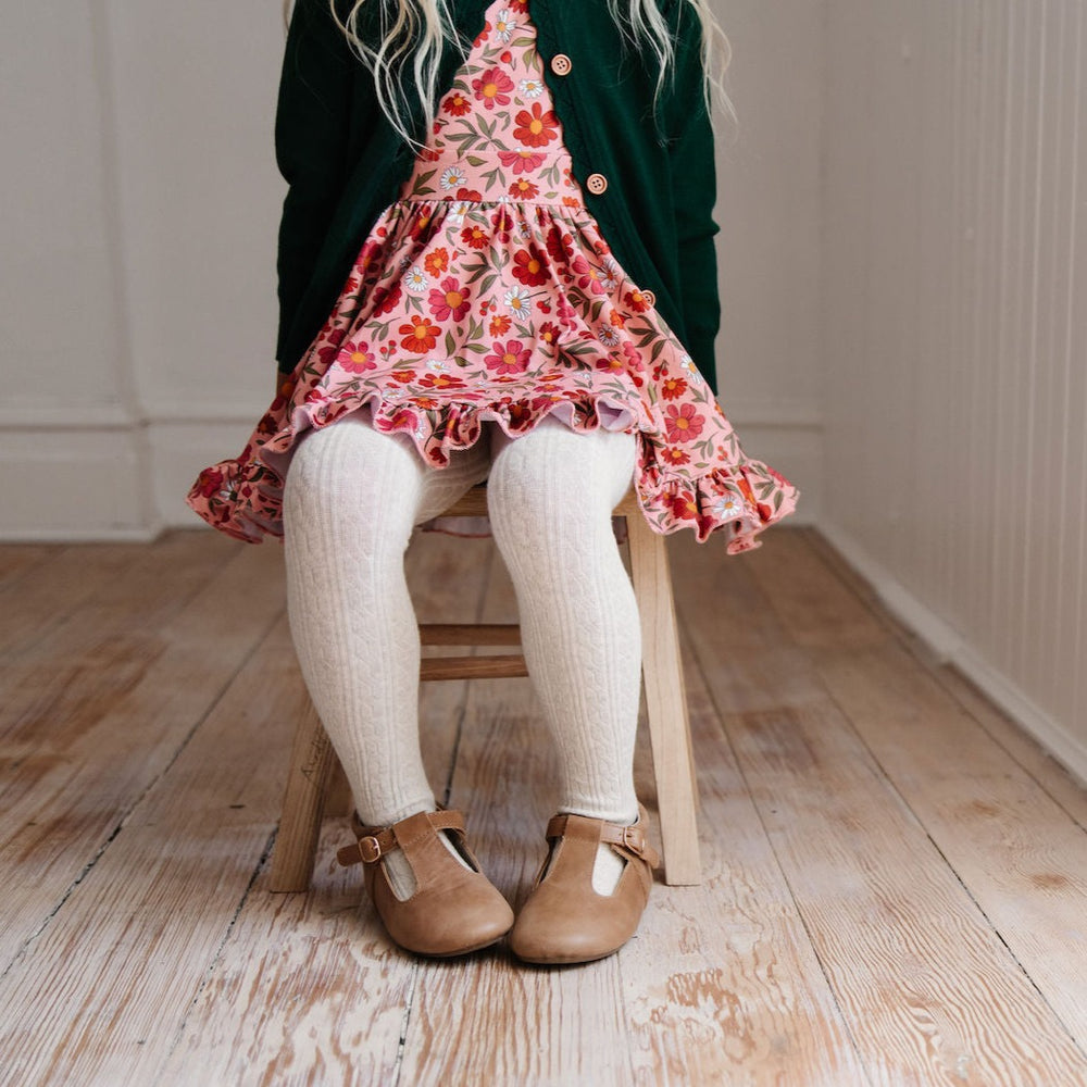 Chocolate Cable Knit Tights - Mike & Jojo Baby Boutique