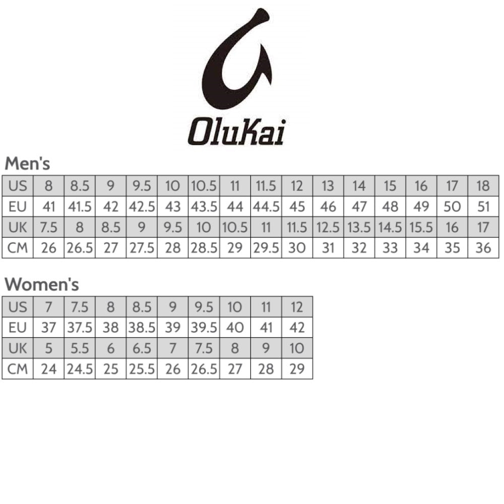 PAGE OluKai Footwear Men and Women Size Chart