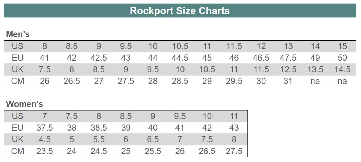 Rockport Shoes Size Chart