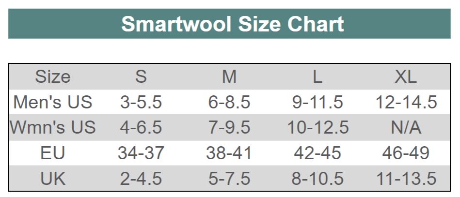 Smartwool Women's Size Chart