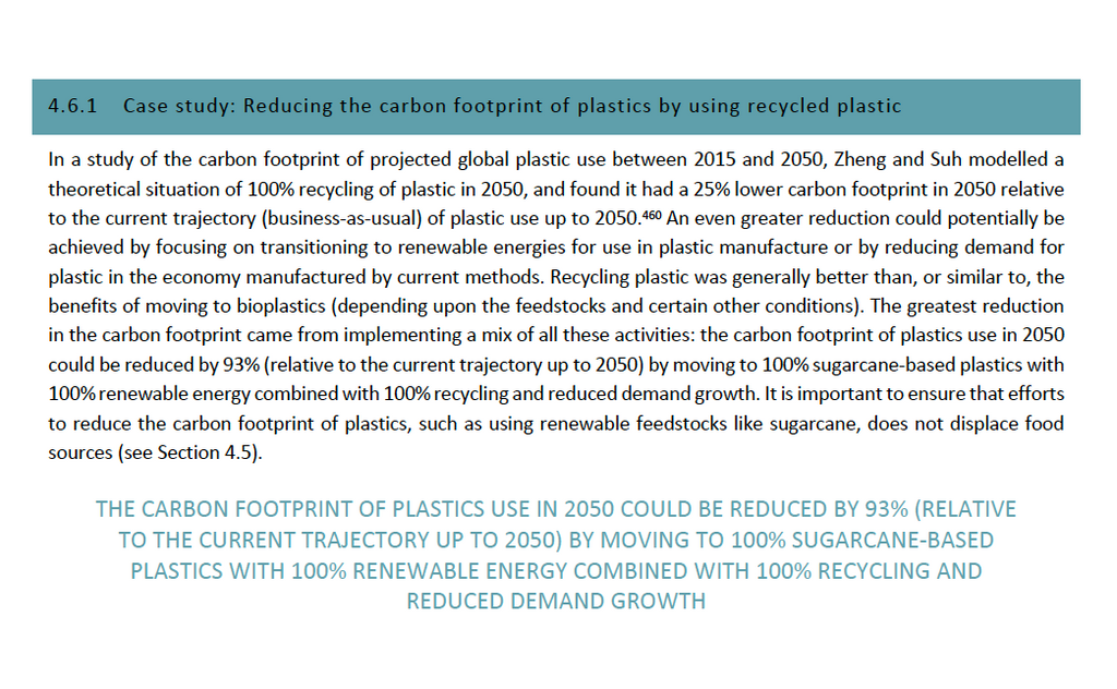 A screenshot of a case study published in Rethinking Plastics in Aotearoa that provides opportunities for reducing the carbon footprint of plastics. 