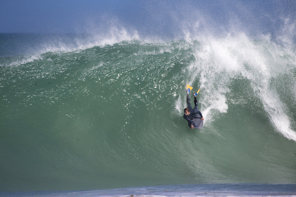 Stealth Bodyboards - George Humphreys barrel on the El Gringo model board in South Australia Photo: Josh Tabone