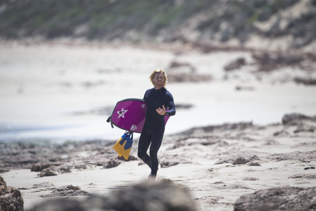 Stealth Bodyboards - Nick Gornall not bearded on the Bearded LAdy model board in South Australia Photo: Josh Tabone