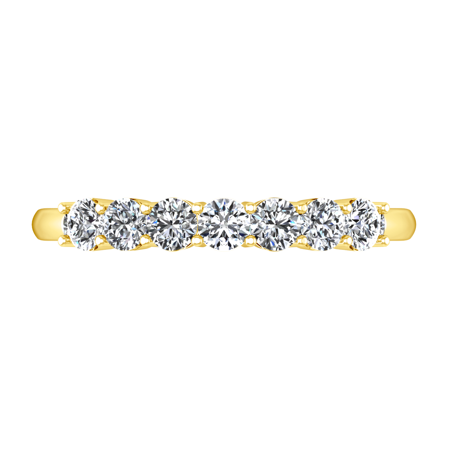 Seven Stone Diamond Wedding Band Bristol  0.21 Cts 14K Yellow Gold