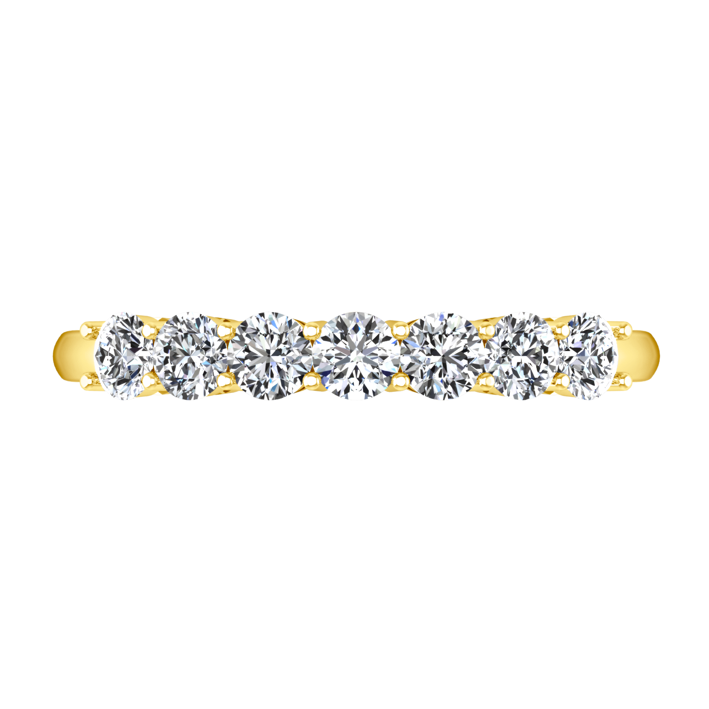 Seven Stone Diamond Wedding Band Siena   0.49 Cts 14K Yellow Gold