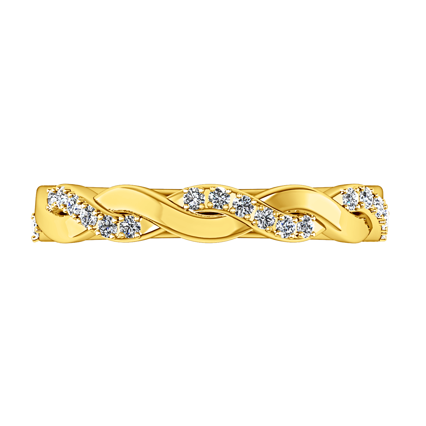 Diamond Wedding Band Willow 0.18 Cts 14K Yellow Gold