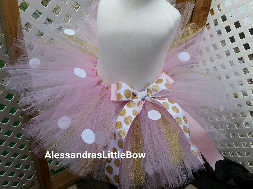 pink and gold minnie mouse tutu dress