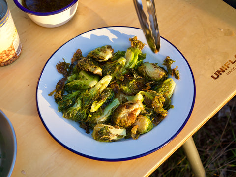 Campers Pantry campfire recipe deep fried Brussel sprouts
