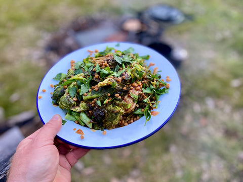 Campers Pantry campfire recipe deep fried Brussel sprouts