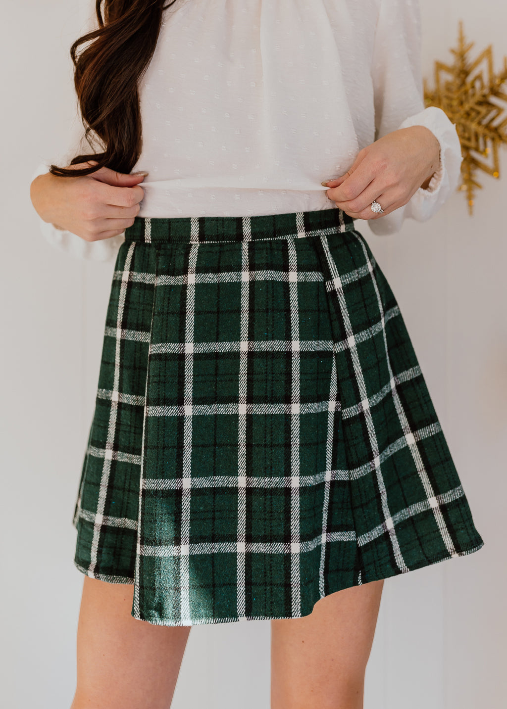 black and green plaid skirt