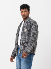 Carhartt WIP - Detroit Jacket Verse print black heavy stone wash