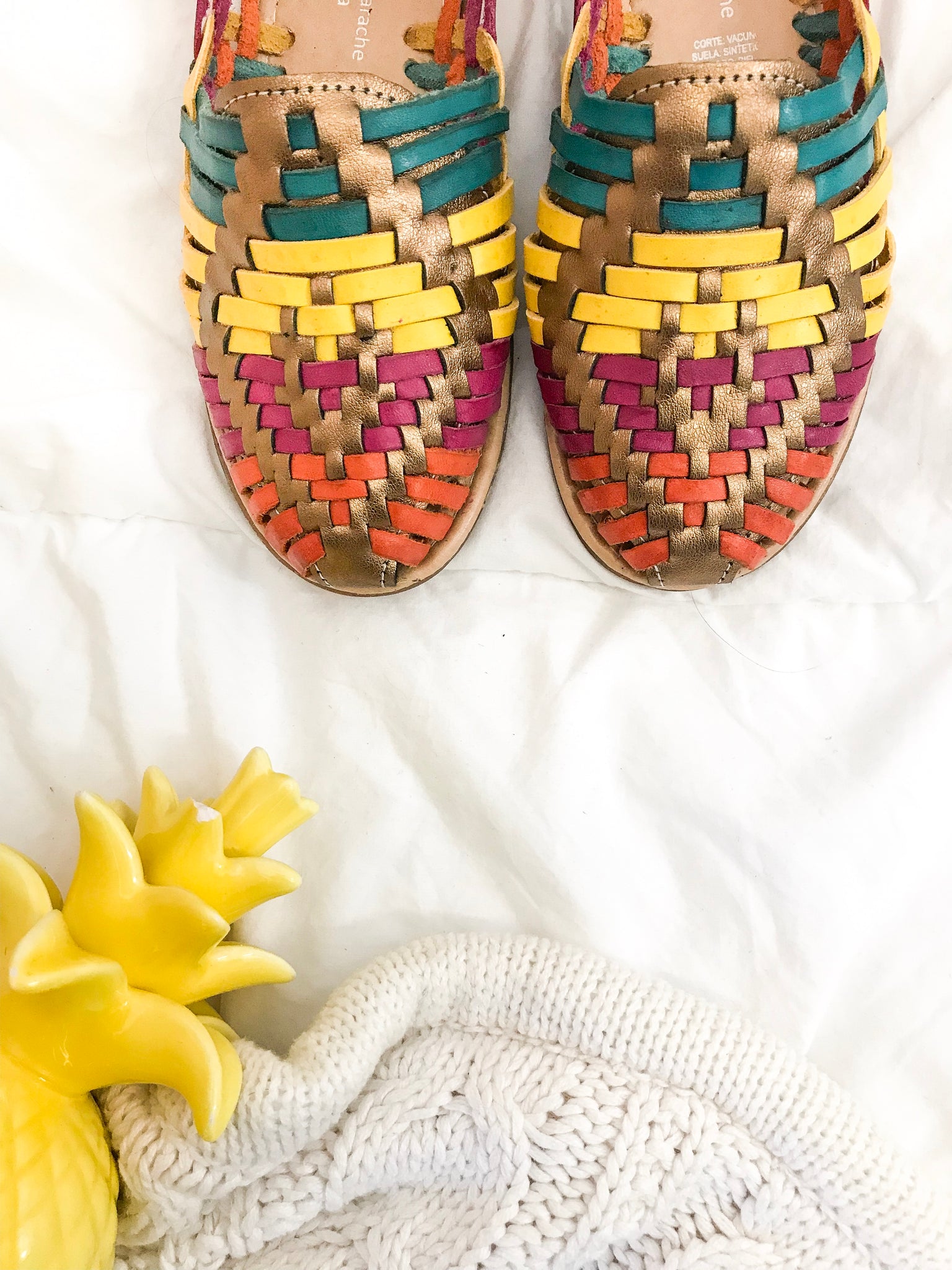 gold huarache sandals