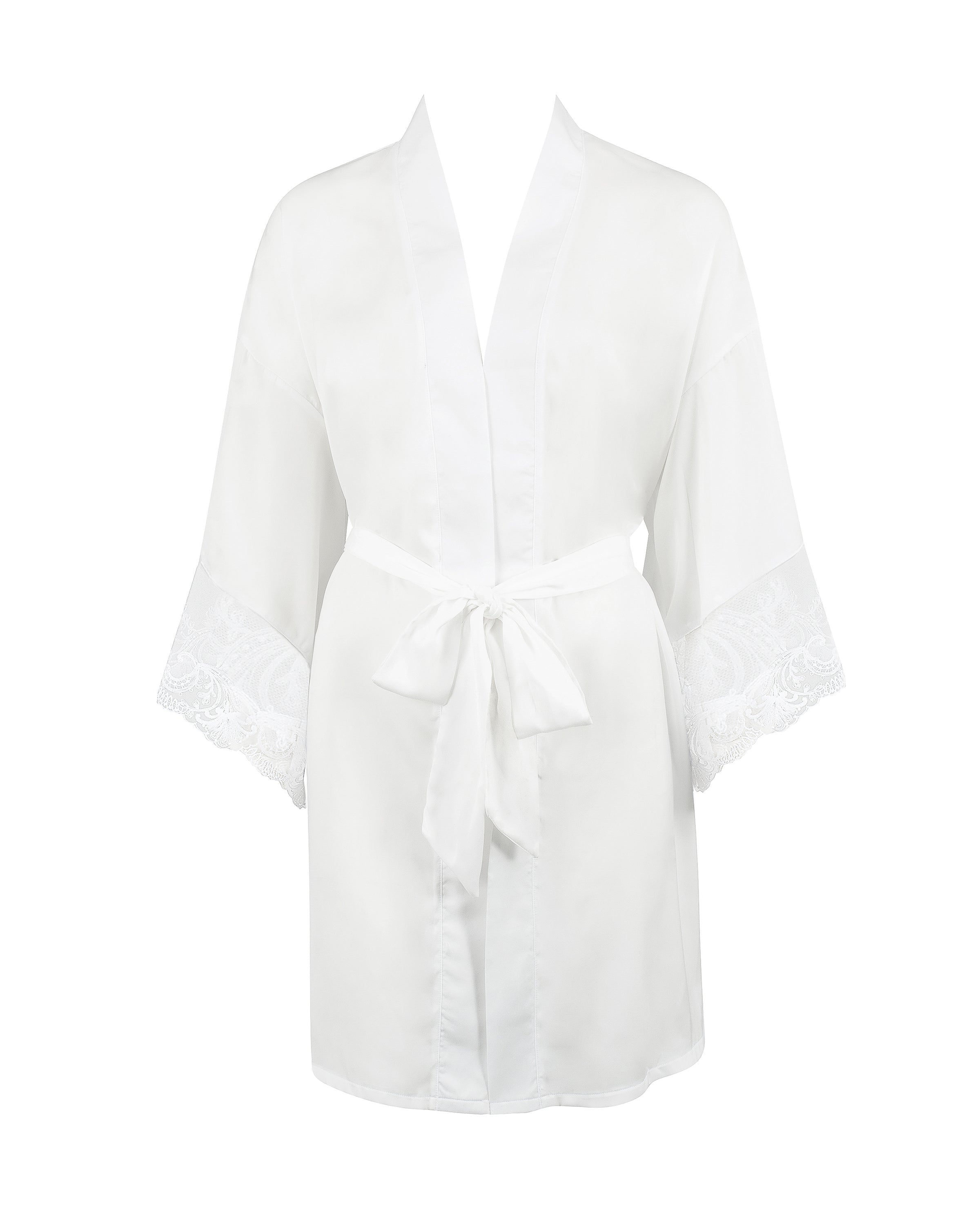 marseille luxury satin kimono white