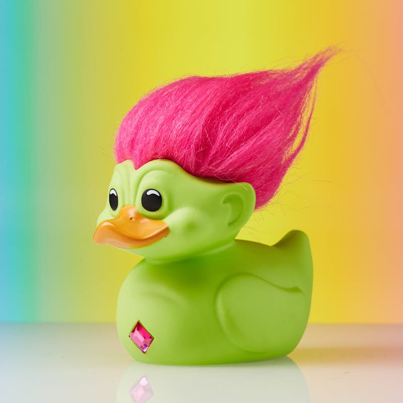 Official Trolls Green Troll (Green with Pink Hair) TUBBZ Cosplaying Duck Collectable