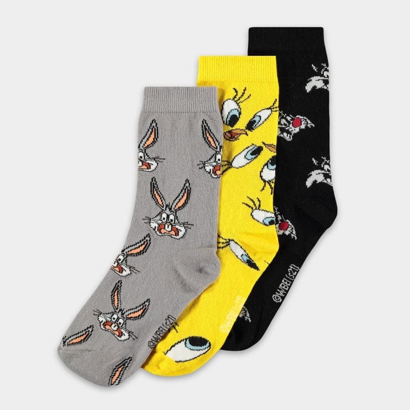 Official Warner Looney Tunes Crew Socks (3 Pairs)