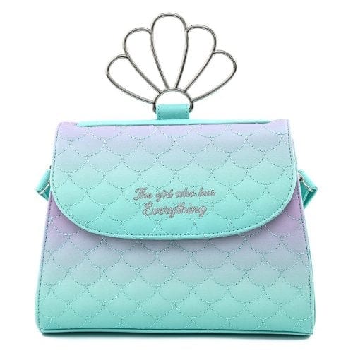 Loungefly The Little Mermaid Ombre Scales Shell Handle Crossbody Bag