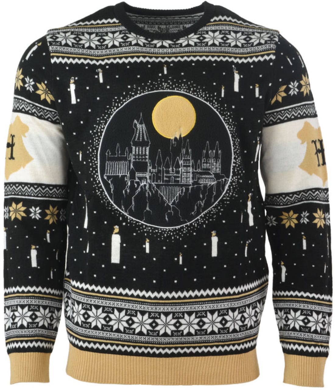 Official Harry Potter Hogwarts Castle Candles LED Christmas Jumper / Ugly Sweater