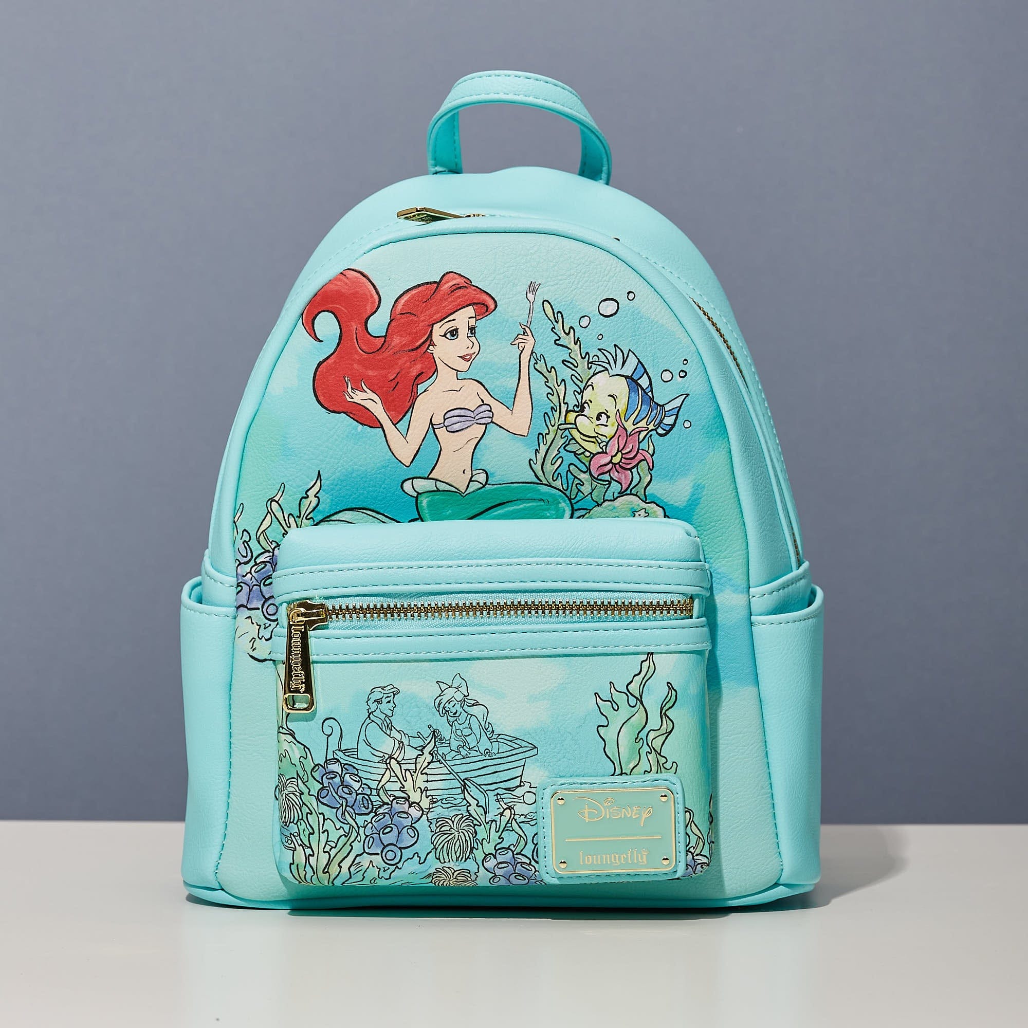 LoungeFly Bl Ariel Underwater Mini Backpack-Sm