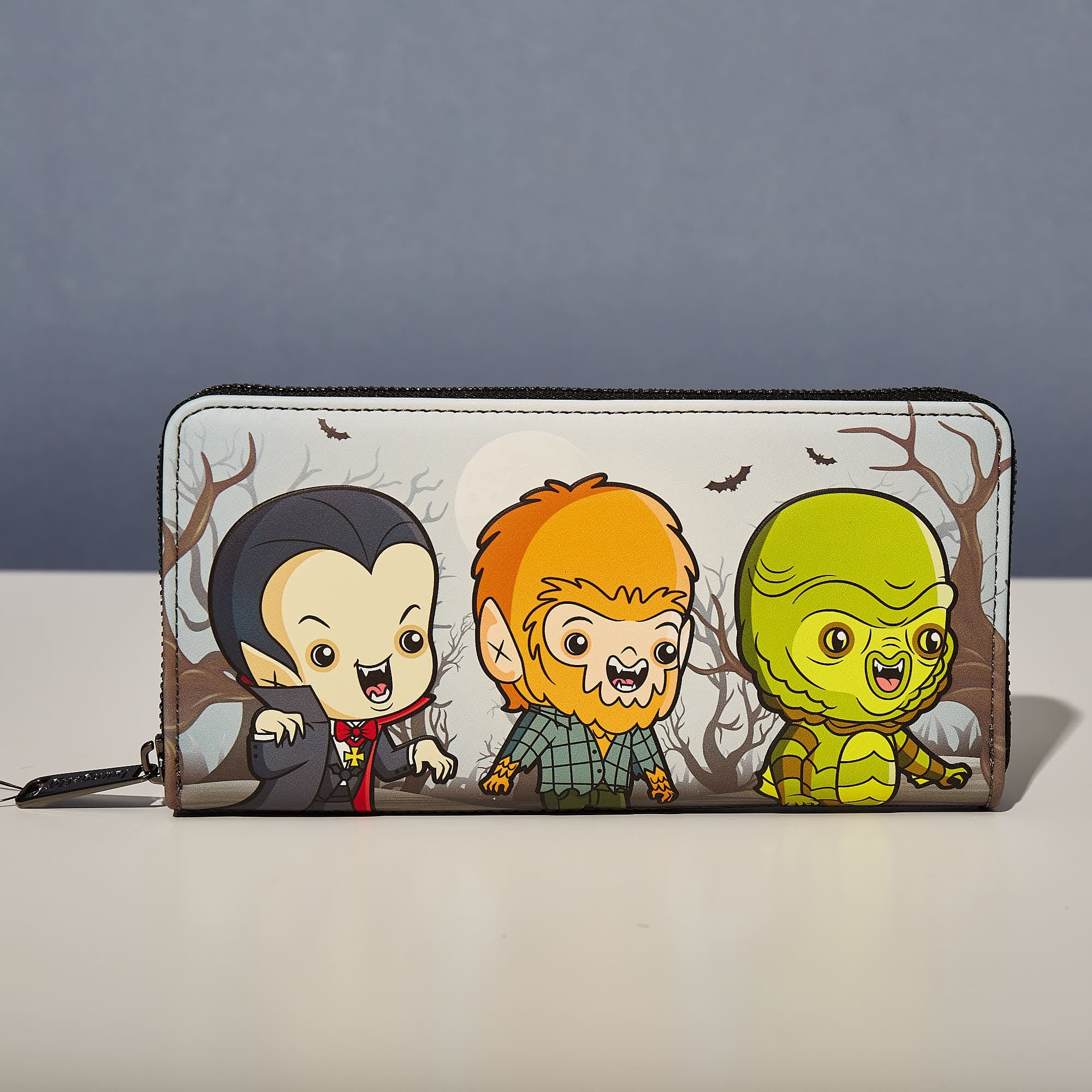 LoungeFly Universal Monsters Chibi Line Zip Around Wallet