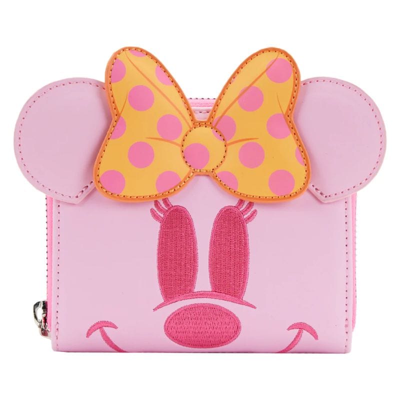 Loungefly Disney Pastel Ghost Minnie Glow In The Dark Zip Around Wallet