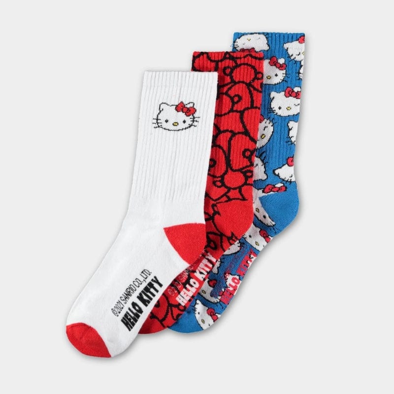Official Sanrio Hello Kitty Sport Socks (3 Pairs) - (UK 6-8 EU 39/42)