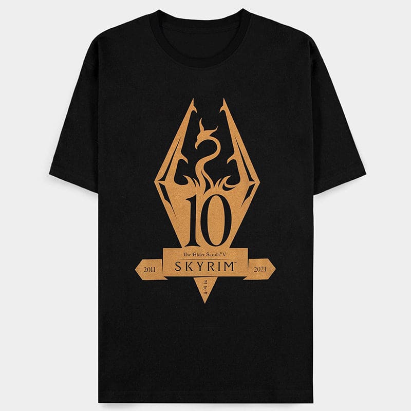 Official Skyrim Metallic Logo Unisex Short Sleeved  T-Shirts