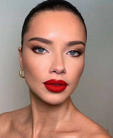 Nude Smokey Eyes and Matte Red Lips