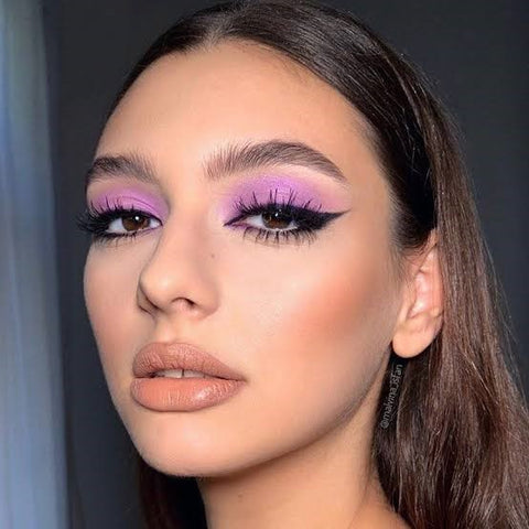 Soft Lavender Eyes and Nude Lips