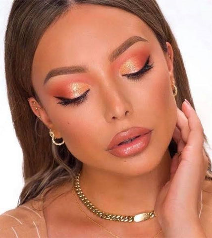 Sunset-Inspired Ombre Eyes and Coral Lips