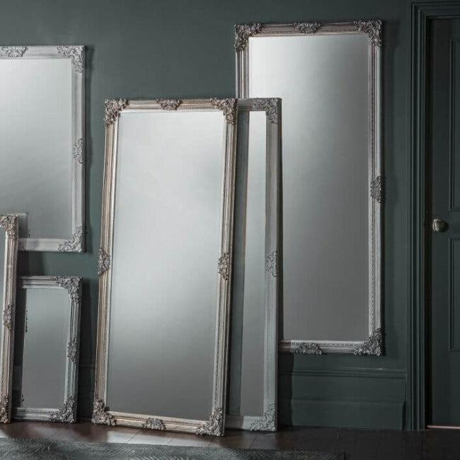 Stone Gray Large Baroque Style Mirror - hollywood mirrors product image