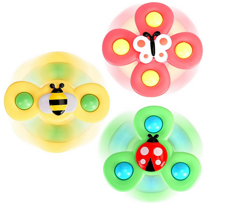 3pc suction cup spinner toy - little birdies