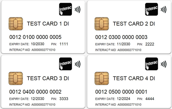 Interac Flash Interoperability Test Card Set (4xCards)