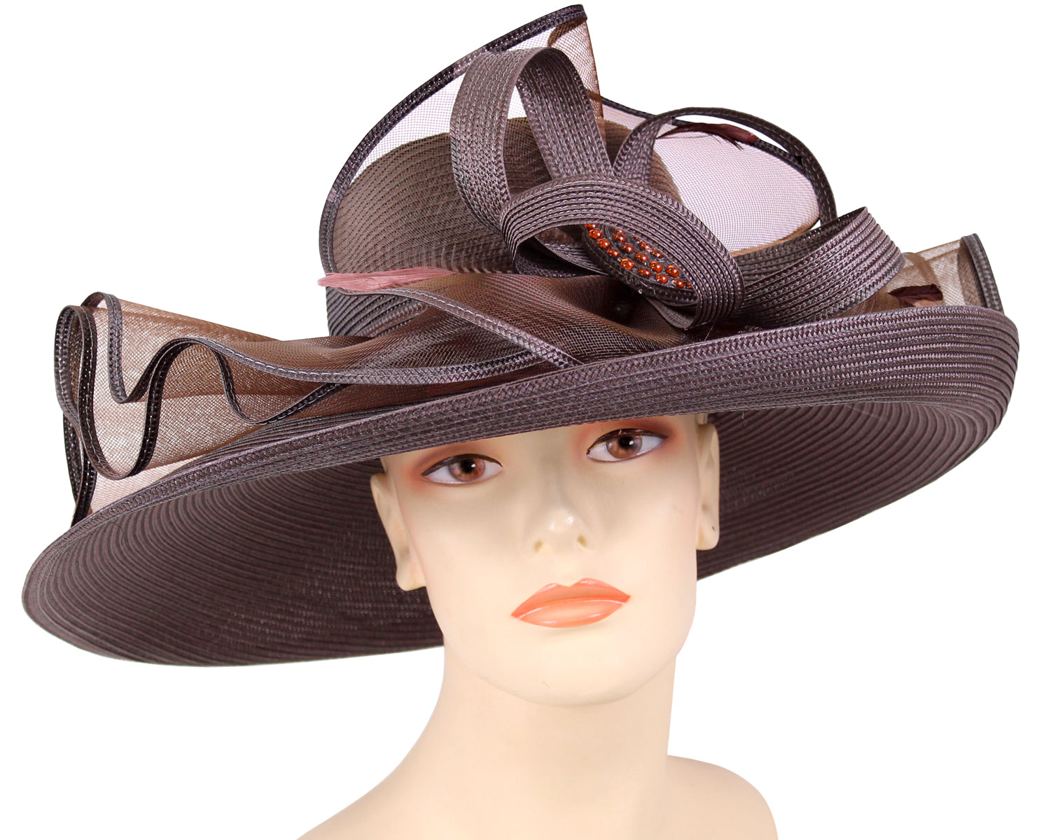 Straw Derby Church Hats for Women in Blue, Brown, Red, Green, Purple ...