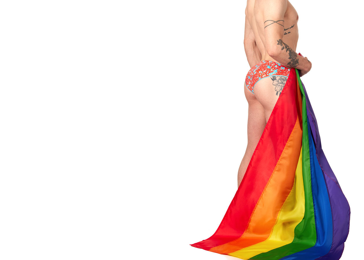 Pride Month model with flag
