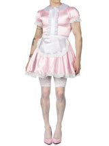 Men's Pink Satin French Maid Dress - Fantasy Costumes For Men - XDress