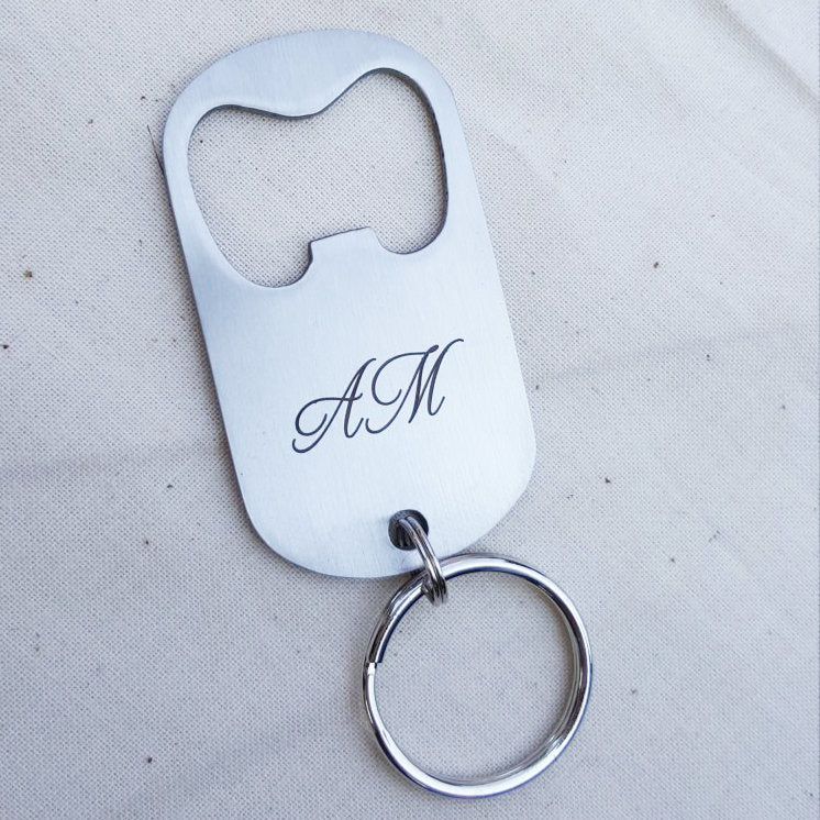 personalized beer opener keychain