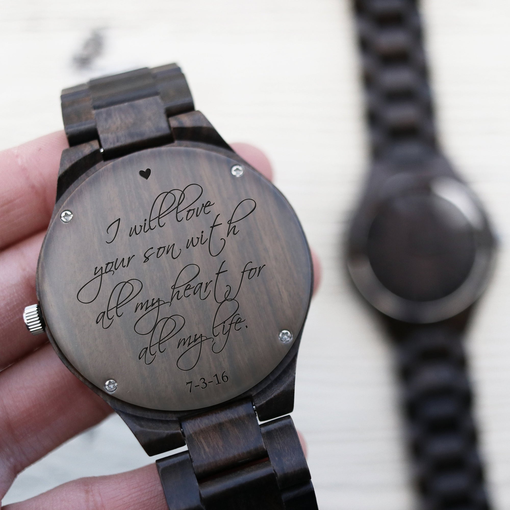 father son wooden watch