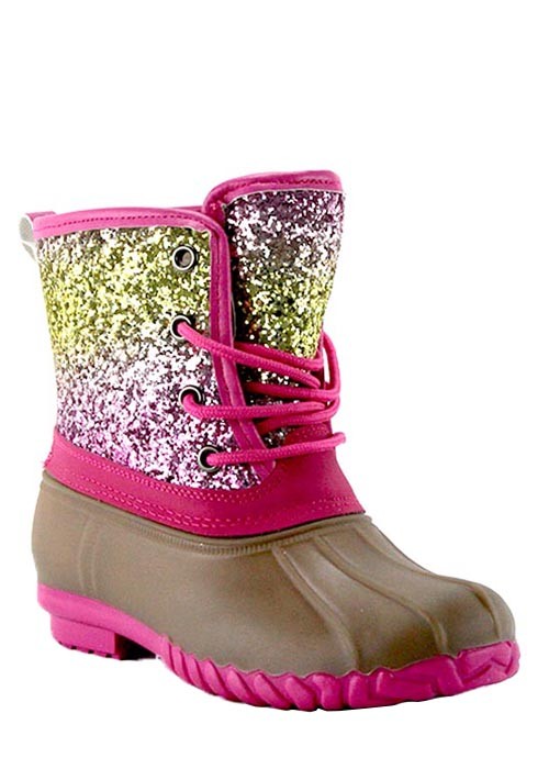 glitter duck boots for girls