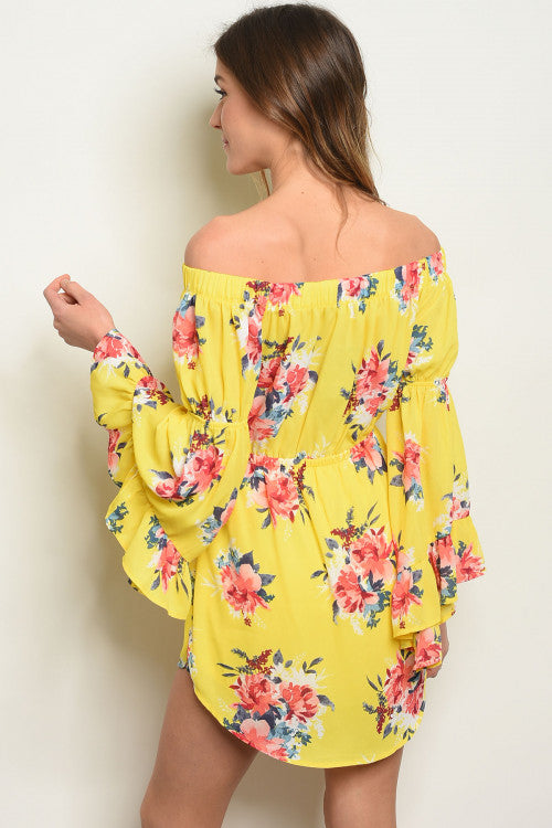 yellow flower summer dress