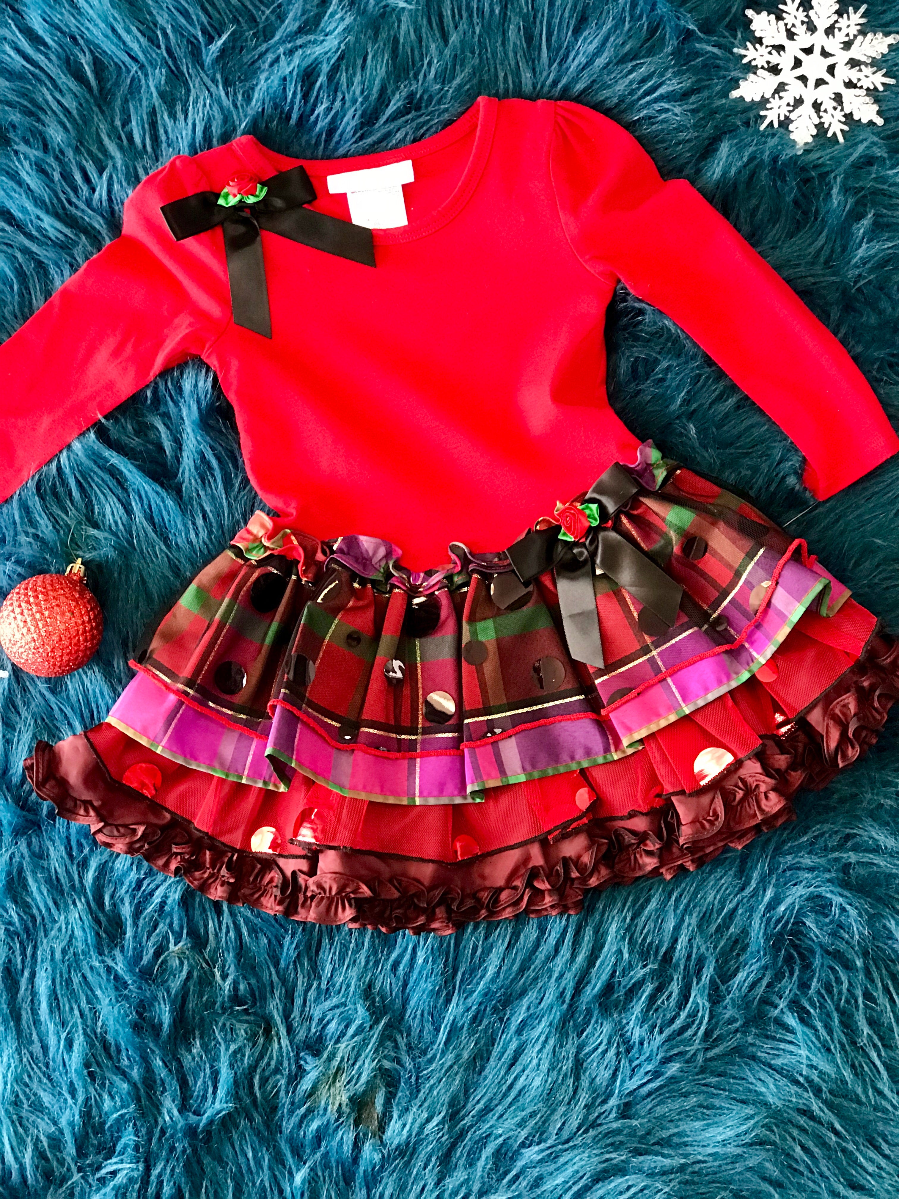 bonnie jean plaid christmas dress