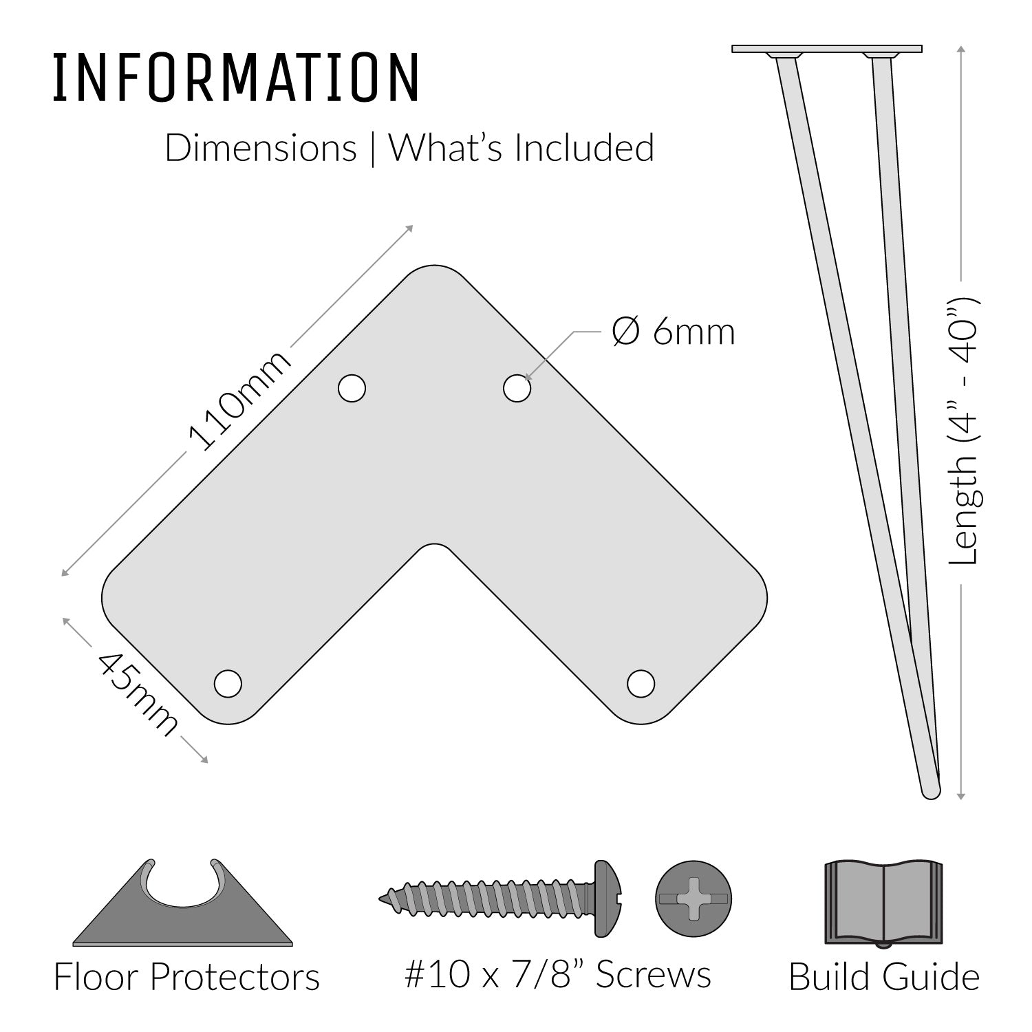 chrome hairpin table legs