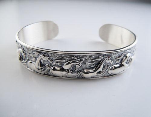 Flowing Horses Cuff Bracelet Sterling Silver – Jamies Horse Jewelry